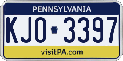 PA license plate KJO3397