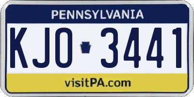 PA license plate KJO3441