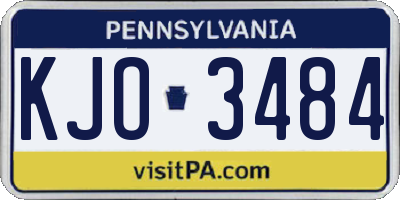 PA license plate KJO3484