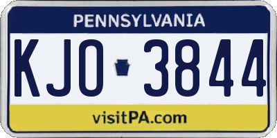 PA license plate KJO3844
