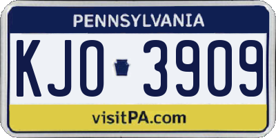 PA license plate KJO3909