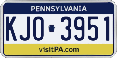 PA license plate KJO3951