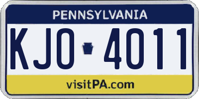 PA license plate KJO4011