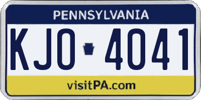 PA license plate KJO4041