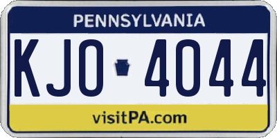 PA license plate KJO4044