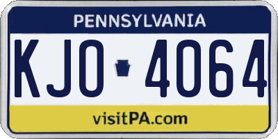 PA license plate KJO4064