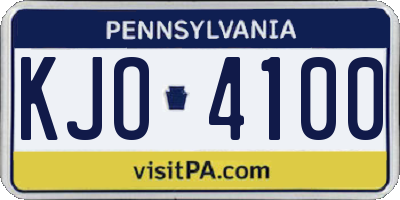 PA license plate KJO4100