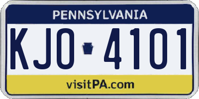 PA license plate KJO4101
