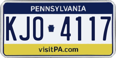 PA license plate KJO4117
