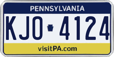 PA license plate KJO4124