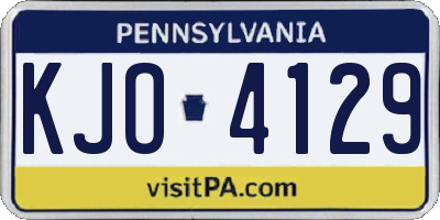 PA license plate KJO4129