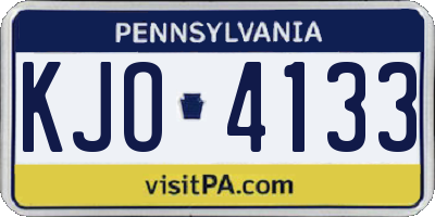 PA license plate KJO4133