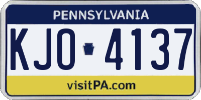 PA license plate KJO4137