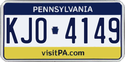 PA license plate KJO4149