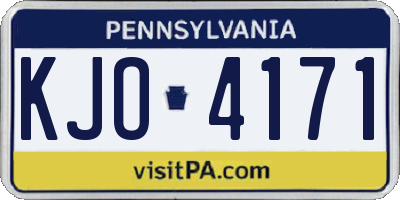 PA license plate KJO4171