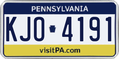 PA license plate KJO4191