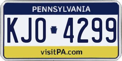 PA license plate KJO4299