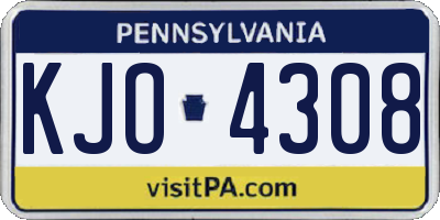 PA license plate KJO4308
