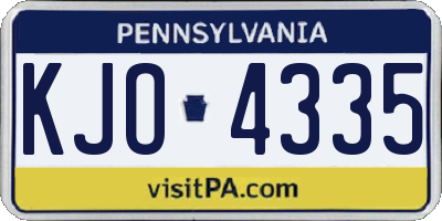 PA license plate KJO4335