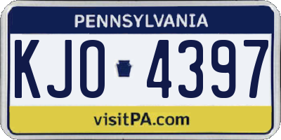 PA license plate KJO4397