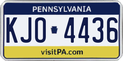 PA license plate KJO4436