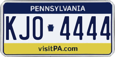 PA license plate KJO4444