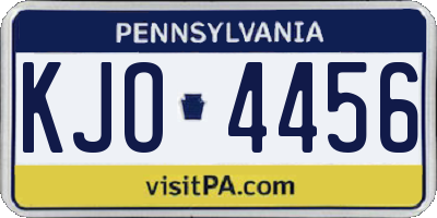PA license plate KJO4456