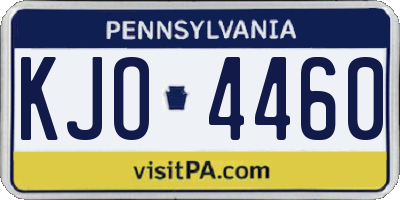 PA license plate KJO4460