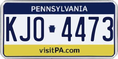 PA license plate KJO4473