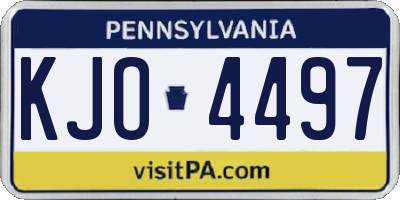 PA license plate KJO4497