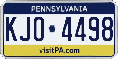 PA license plate KJO4498
