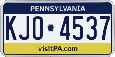 PA license plate KJO4537