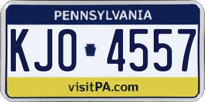 PA license plate KJO4557