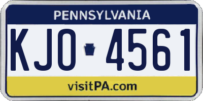 PA license plate KJO4561