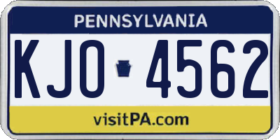 PA license plate KJO4562