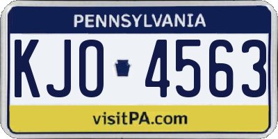 PA license plate KJO4563