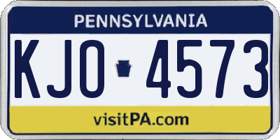 PA license plate KJO4573