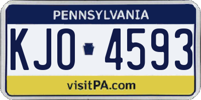 PA license plate KJO4593