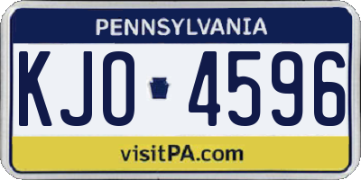 PA license plate KJO4596
