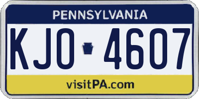 PA license plate KJO4607