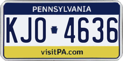PA license plate KJO4636