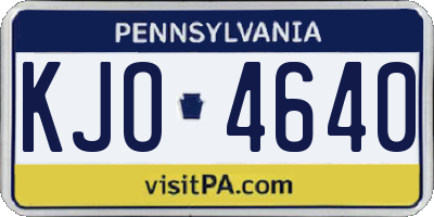 PA license plate KJO4640