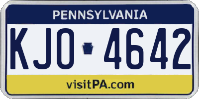 PA license plate KJO4642
