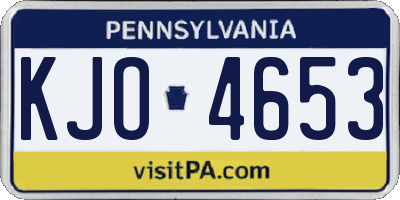 PA license plate KJO4653