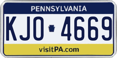 PA license plate KJO4669