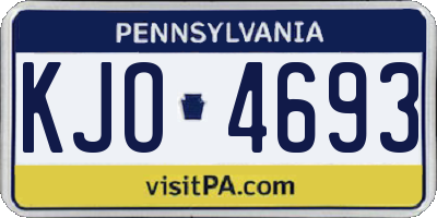 PA license plate KJO4693