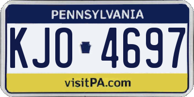PA license plate KJO4697