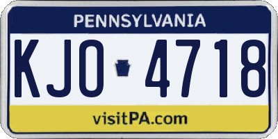 PA license plate KJO4718