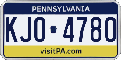 PA license plate KJO4780