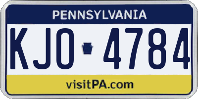 PA license plate KJO4784